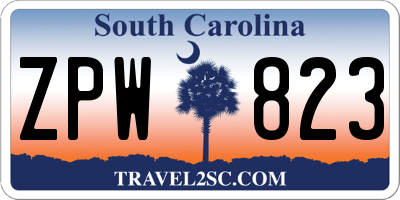 SC license plate ZPW823