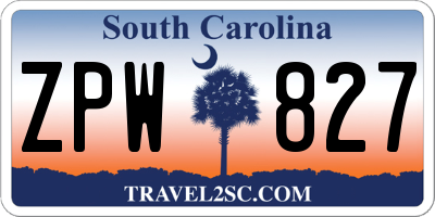 SC license plate ZPW827
