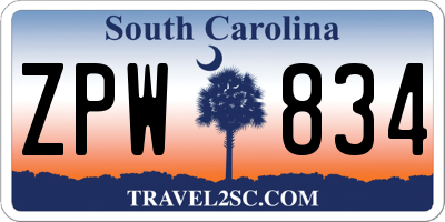 SC license plate ZPW834