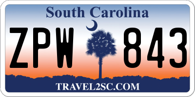 SC license plate ZPW843