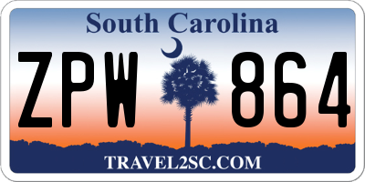 SC license plate ZPW864