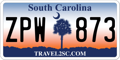 SC license plate ZPW873