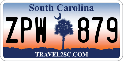 SC license plate ZPW879