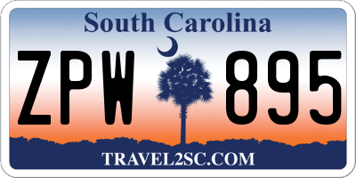 SC license plate ZPW895
