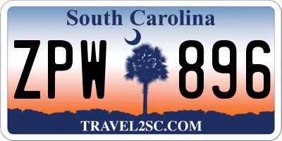 SC license plate ZPW896