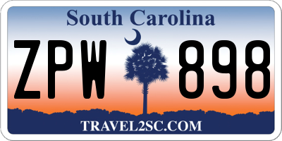 SC license plate ZPW898