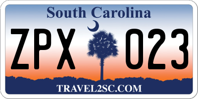SC license plate ZPX023