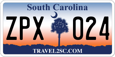 SC license plate ZPX024