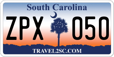 SC license plate ZPX050