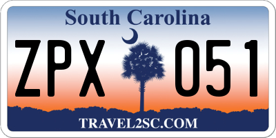 SC license plate ZPX051