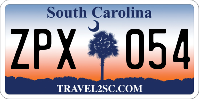 SC license plate ZPX054