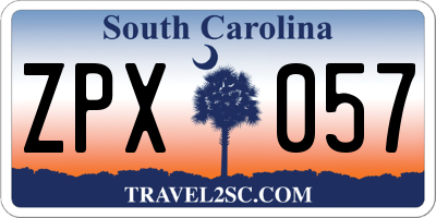 SC license plate ZPX057