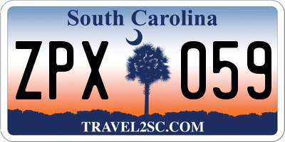 SC license plate ZPX059