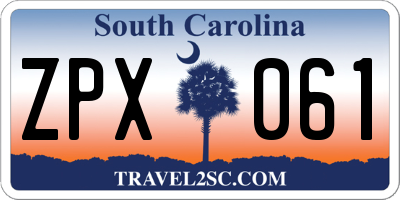 SC license plate ZPX061