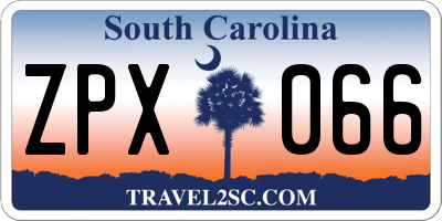 SC license plate ZPX066