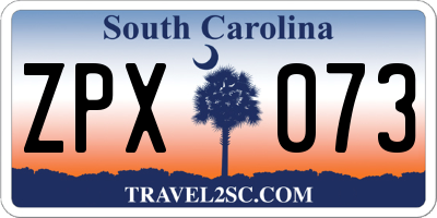 SC license plate ZPX073