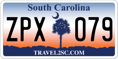 SC license plate ZPX079