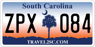 SC license plate ZPX084