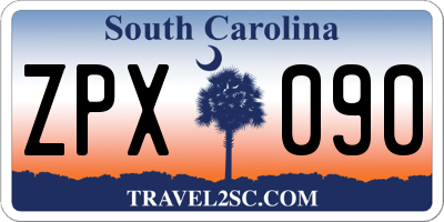 SC license plate ZPX090