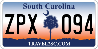 SC license plate ZPX094