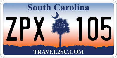 SC license plate ZPX105