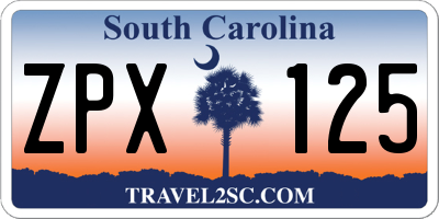 SC license plate ZPX125