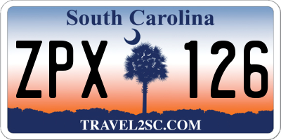 SC license plate ZPX126