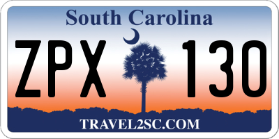 SC license plate ZPX130