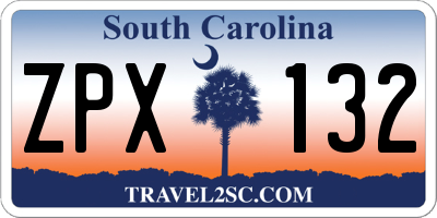 SC license plate ZPX132