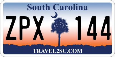 SC license plate ZPX144