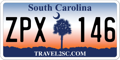 SC license plate ZPX146