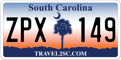 SC license plate ZPX149