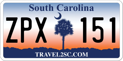 SC license plate ZPX151