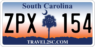 SC license plate ZPX154