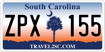 SC license plate ZPX155