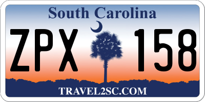 SC license plate ZPX158