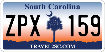 SC license plate ZPX159