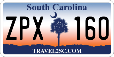SC license plate ZPX160