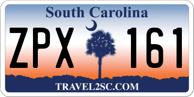 SC license plate ZPX161