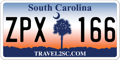 SC license plate ZPX166