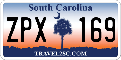 SC license plate ZPX169