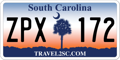 SC license plate ZPX172