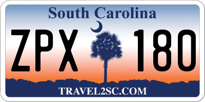 SC license plate ZPX180