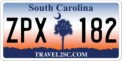 SC license plate ZPX182