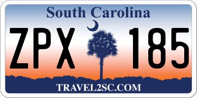SC license plate ZPX185