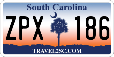 SC license plate ZPX186