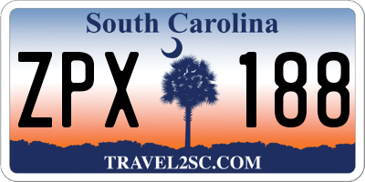 SC license plate ZPX188