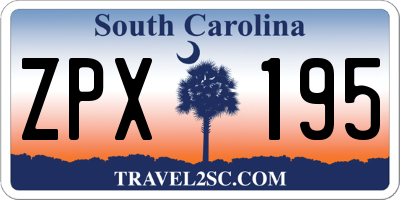 SC license plate ZPX195