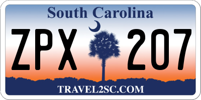 SC license plate ZPX207