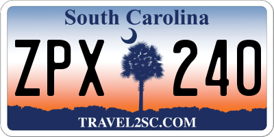 SC license plate ZPX240